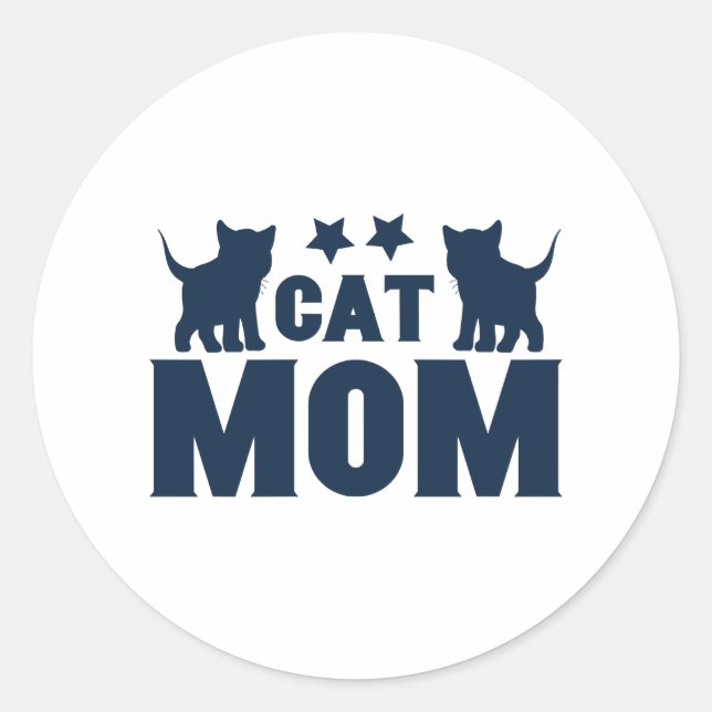 Sticker Rond Maman de chat (Devant)