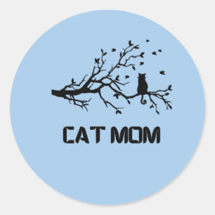Sticker Rond "Maman de chat Purr-parfaitement fière"
