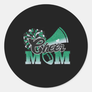 Sticker Rond Maman de cheer Footll plus grande fan Cheerleader