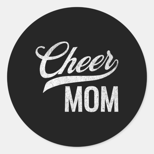 Sticker Rond Maman de Cheerleader Rouge et Blanc Ensemble Paren (Devant)