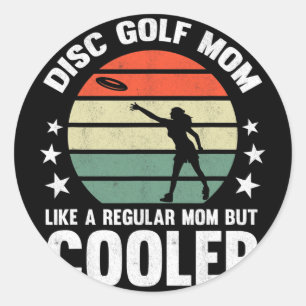 Sticker Rond Maman de Disc Golf Mère de Disc Golf Joueuse de Fr