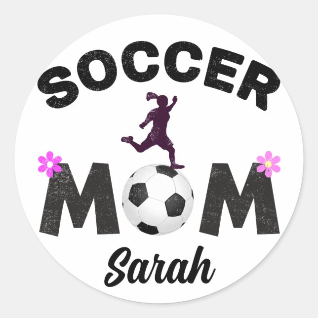 Sticker Rond Maman de football (Devant)