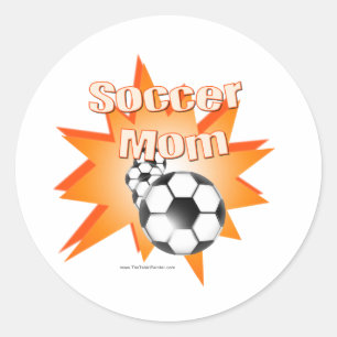 Sticker Rond Maman de football