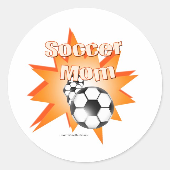 Sticker Rond Maman de football (Devant)