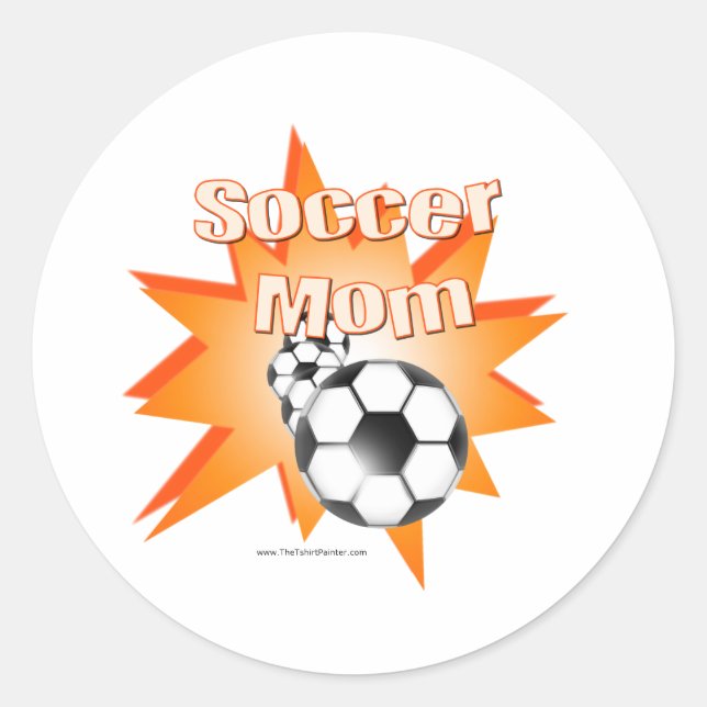 Sticker Rond Maman de football (Devant)