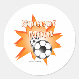 Sticker Rond Maman de football