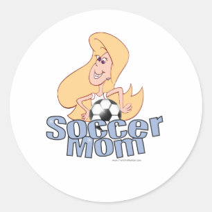Sticker Rond Maman de football