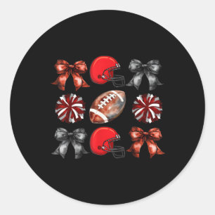Sticker Rond Maman de football de l'équipe rouge jour de match 