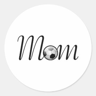 Sticker Rond Maman de football noir