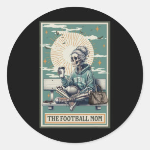 Sticker Rond Maman de football Skeleton Tarot Card Ballpark Mam