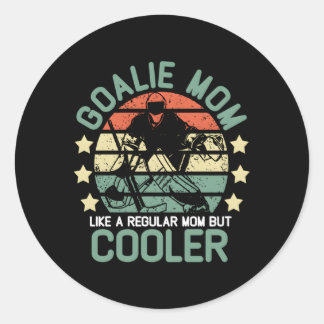Sticker Rond Maman De Goalie De Hockey Comme Une Maman Régulièr