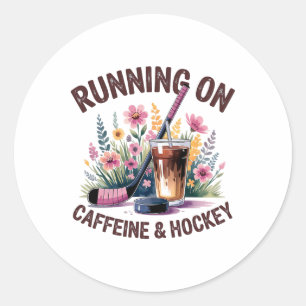Sticker Rond Maman de hockey courant à la caféine café glacé ho