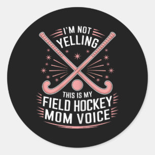 Sticker Rond Maman de hockey sur gazon drôle de hockey sur gazo