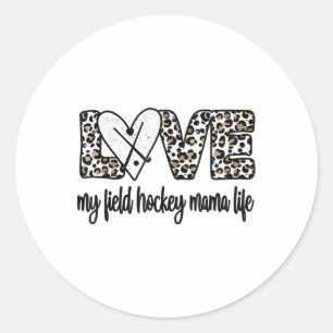 Sticker Rond Maman de hockey sur gazon Vie Maman d'un joueur de