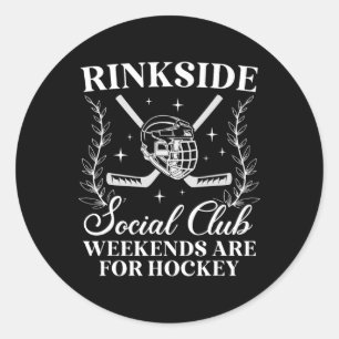 Sticker Rond Maman de hockey sur glace du Rinkside Social Club
