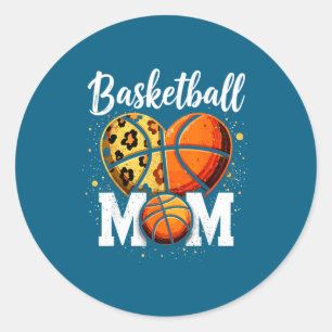 Sticker Rond Maman de joueur de basket-ball Mère Hoops