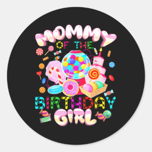 Sticker Rond Maman De La Chemise Fille Anniversaire