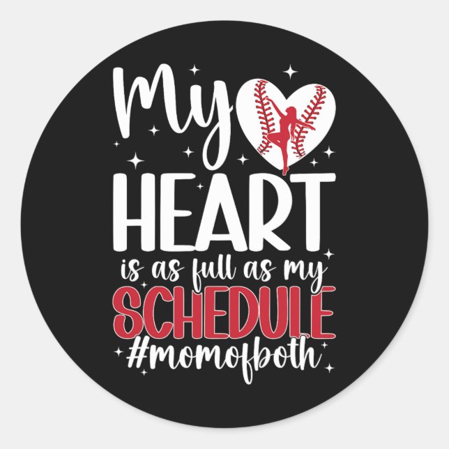 Sticker Rond Maman De La Danse Fière Et De Baseball Maman (Devant)