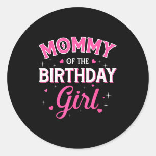 Sticker Rond Maman de la fille d'anniversaire fête familiale an