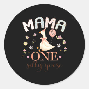 Sticker Rond Maman de la fille qui fête son 1er anniversaire, l