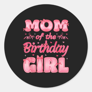 Sticker Rond Maman de la fille qui fête son anniversaire Famill