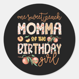 Sticker Rond Maman de la fille qui fête son anniversaire One Sw