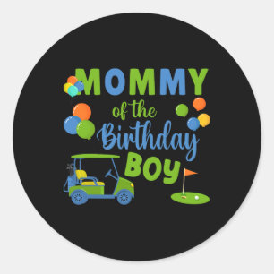 Sticker Rond Maman De L'Anniversaire Boy Golf Sport Famille Mat