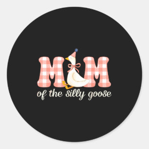 Sticker Rond Maman de l'anniversaire de la fille de l'oie idiot