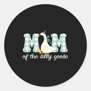 Sticker Rond Maman de l'anniversaire de l'oie idiote tenue asso