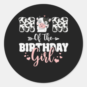 Sticker Rond Maman de l'anniversaire ferme vache maman maman ma