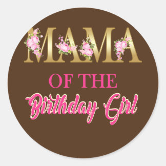 Sticker Rond Maman de l'anniversaire Fleur famille jumeler