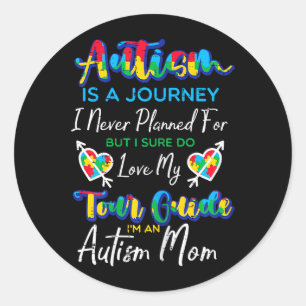Sticker Rond Maman de l'autisme, sensibilisation maman maman fe