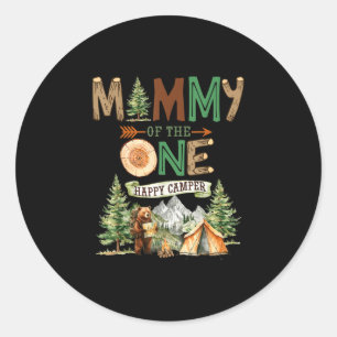 Sticker Rond Maman de l'unique campeur heureux pour son 1er ann