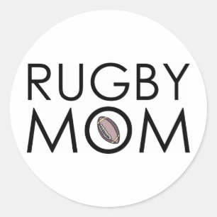 Sticker Rond Maman de rugby