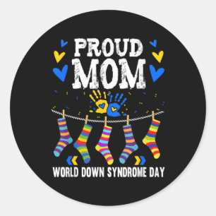 Sticker Rond Maman de sensibilisation au syndrome de Down