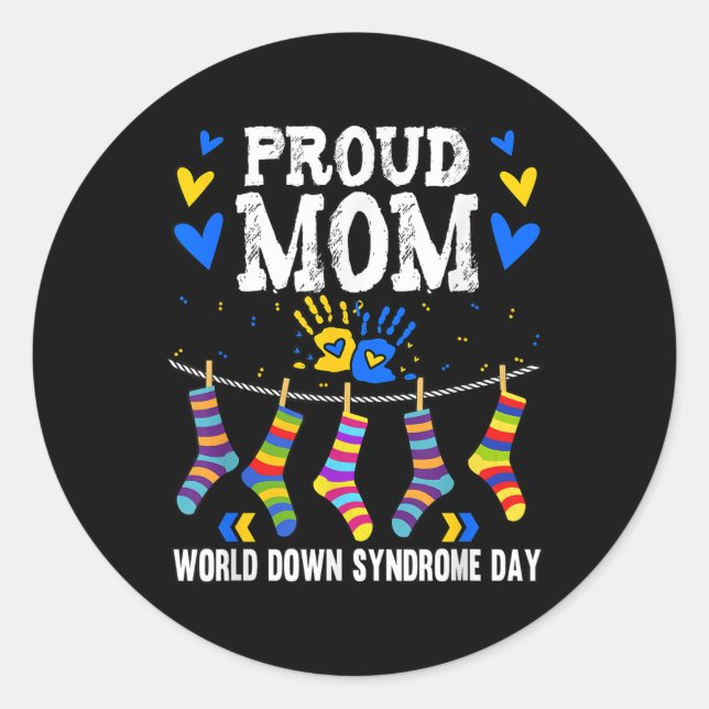 Sticker Rond Maman de sensibilisation au syndrome de Down (Devant)