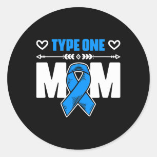 Sticker Rond Maman de type 1 guerrière du diabète diabétique Se