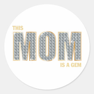 Sticker Rond Maman Diamants