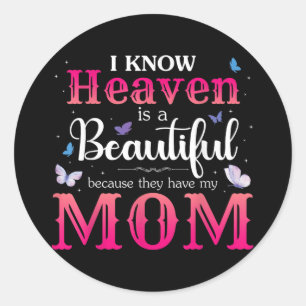 Sticker Rond Maman disparue dans Heaven Angel Memorial Day Mère