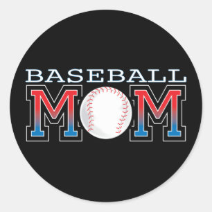 Sticker Rond Maman du baseball