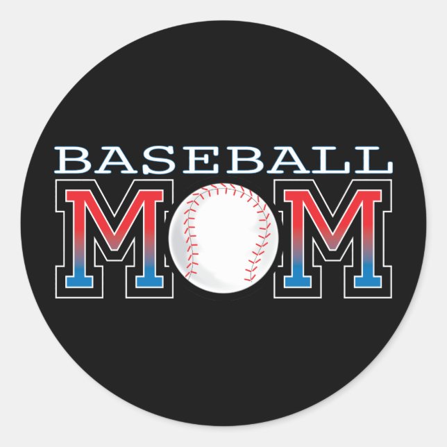 Sticker Rond Maman du baseball (Devant)