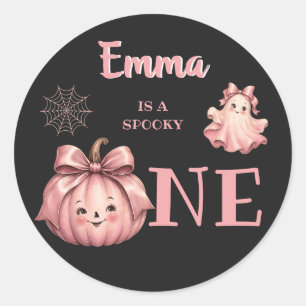 Sticker Rond Maman du Fantôme Rose de Pinkoween Rétro