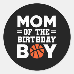 Sticker Rond Maman Du Garçon D'Anniversaire Bysketbyll Coach By
