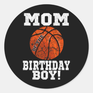 Sticker Rond Maman Du Garçon D'Anniversaire Bysketbyll Lover Vi