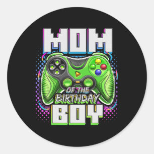 Sticker Rond Maman du garçon d'anniversaire correspondant jeu v