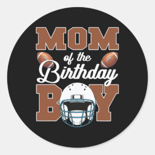 Sticker Rond Maman du garçon d'anniversaire Fête de football Fa