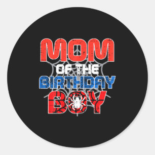 Sticker Rond Maman du garçon d'anniversaire Sder Fête d'anniver