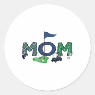 Sticker Rond Maman du garçon d'anniversaire trou en un coup de