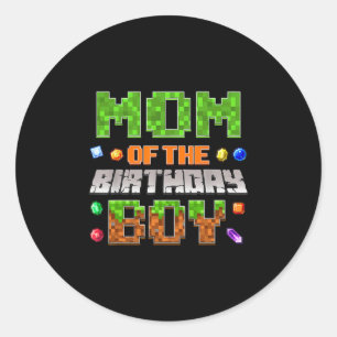 Sticker Rond Maman du garçon d'anniversaire Vidéo Party Gamer P