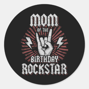 Sticker Rond Maman du rockstar d'anniversaire Rockeur correspon